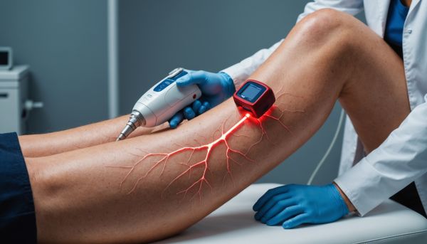 Traitement laser des varicosités jambes